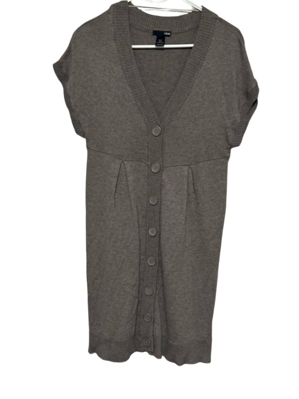 H&M Brown Knit Y2K Button Dress Size Small